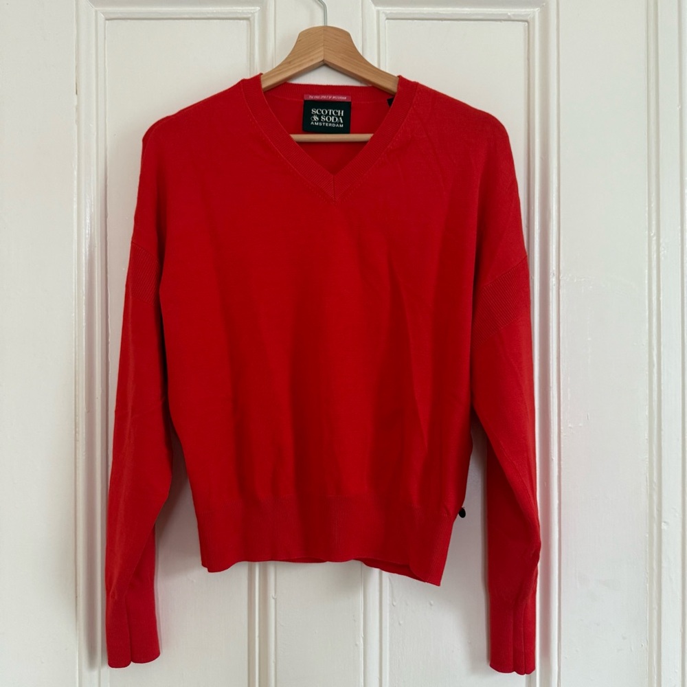 Scotch & Soda Red V-Neck Sweater